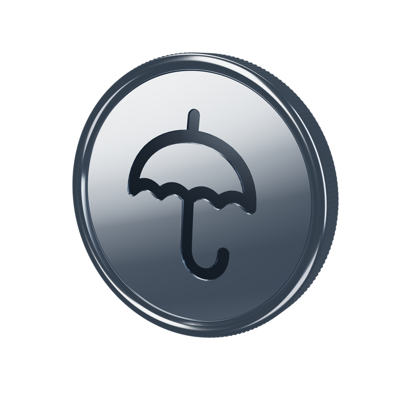 An engraved silver umbrella medallion, an illustrative learning milestone for building a cash buffer